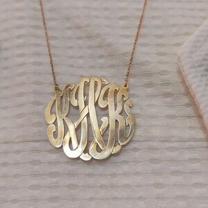 Elegant Gold Monogram Necklace